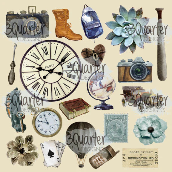 3Quarter Designs - 8" X 8" Paper Pack - Vintage Man-13