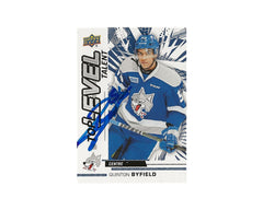 Quinton Byfield Autographed 2018-19 Upper Deck CHL Top Level Talent #TL-15 Hockey Card-1