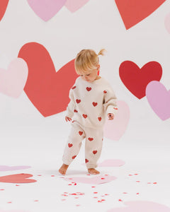 Heart Knit Sweater & Pant Set | Quincy Mae | Natural-1