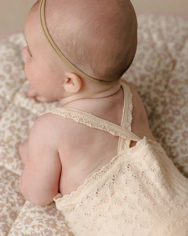 Annie Knit Romper | Ecru | Quincy Mae-3