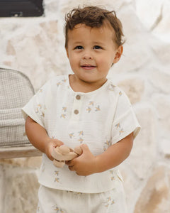 Woven Boxy Top + Short Set | Birds | Quincy Mae-1