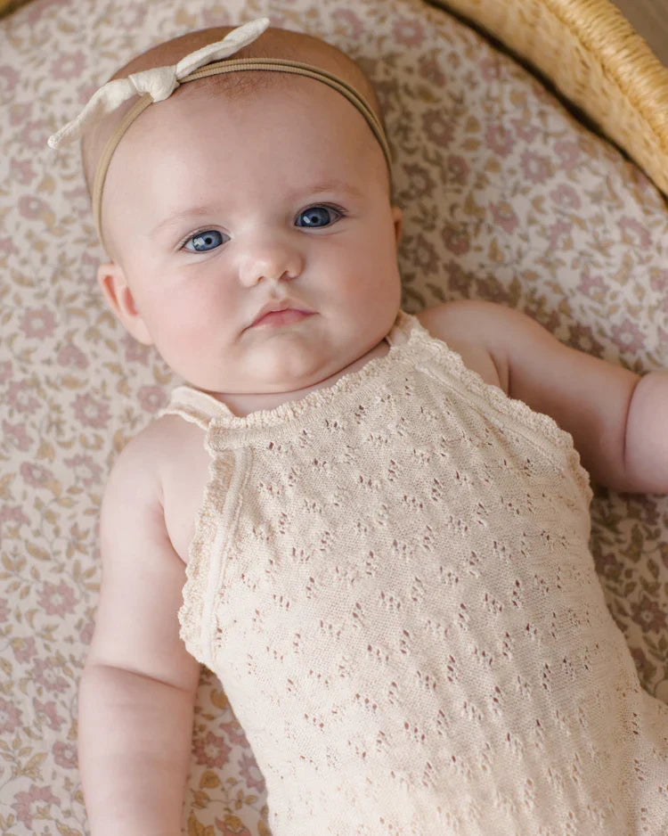 Annie Knit Romper | Ecru | Quincy Mae-4