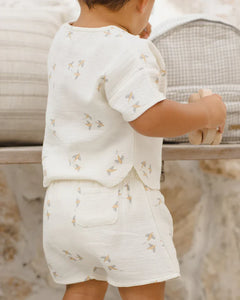 Woven Boxy Top + Short Set | Birds | Quincy Mae-3