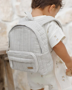Mini Backpack| Sage Gingham | Quincy Mae-1