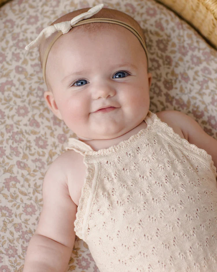 Annie Knit Romper | Ecru | Quincy Mae-1