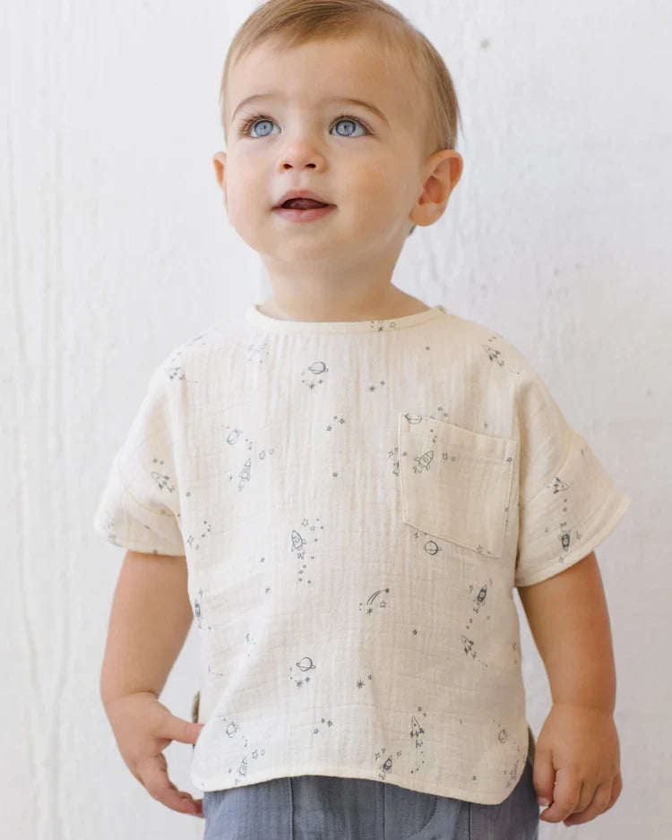 Woven Boxy Top | Space | Quincy Mae-1