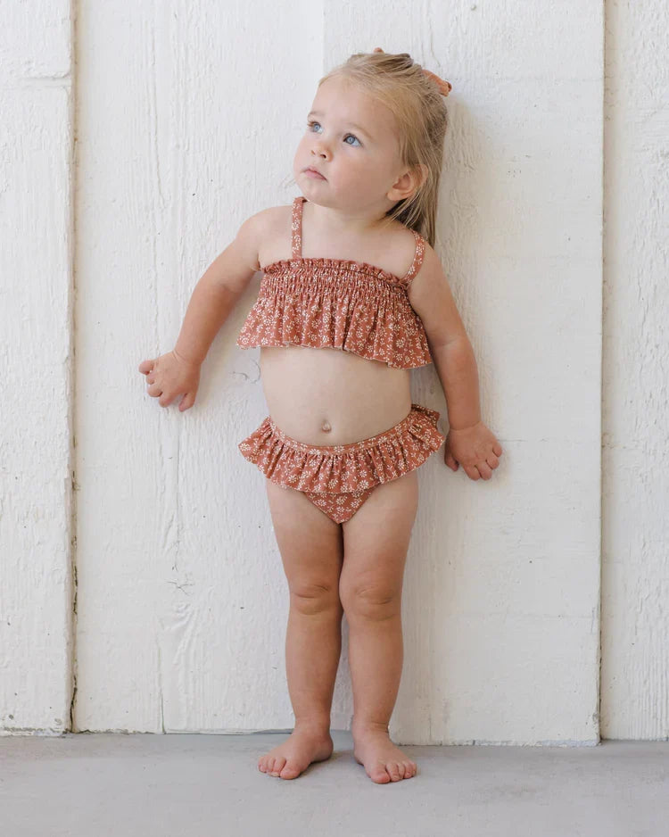 Smocked Ruffle Bikini | Poppy Floral | Quincy Mae-1