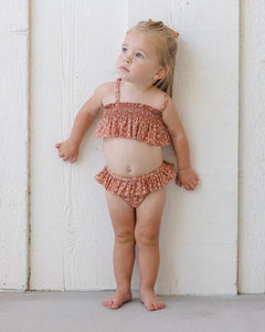 Smocked Ruffle Bikini | Poppy Floral | Quincy Mae-1