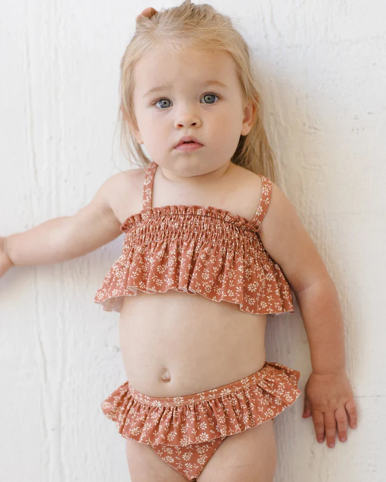 Smocked Ruffle Bikini | Poppy Floral | Quincy Mae-2