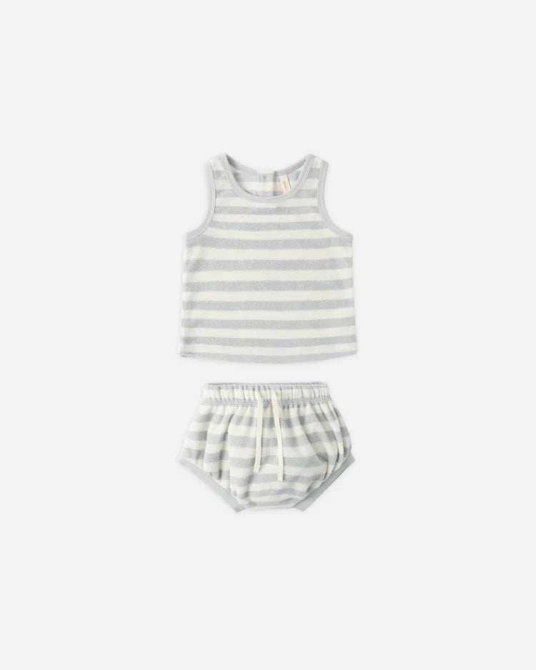 Terry Tank + Short Set | Sky Stripe | Quincy Mae-3
