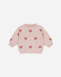 Heart Knit Sweater & Pant Set | Quincy Mae | Bubblegum-3