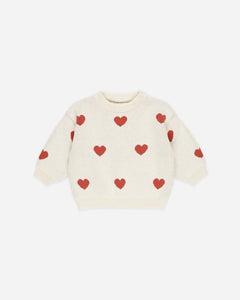 Heart Knit Sweater & Pant Set | Quincy Mae | Natural-4