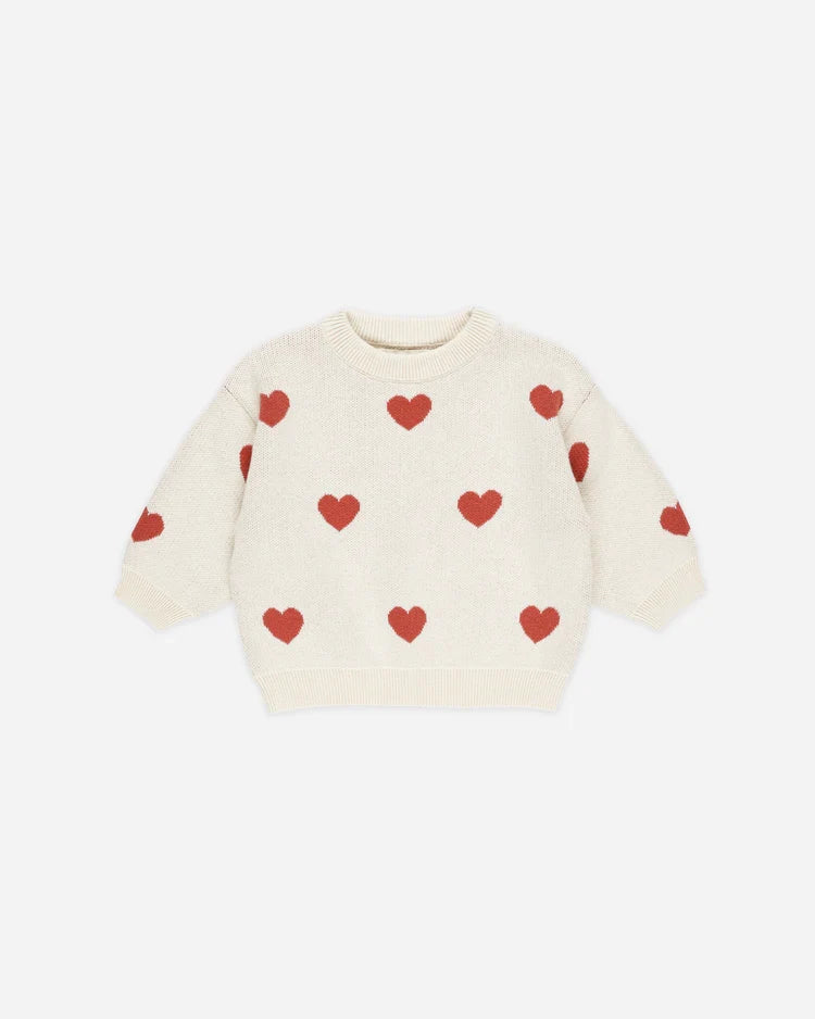 Heart Knit Sweater & Pant Set | Quincy Mae | Natural-4