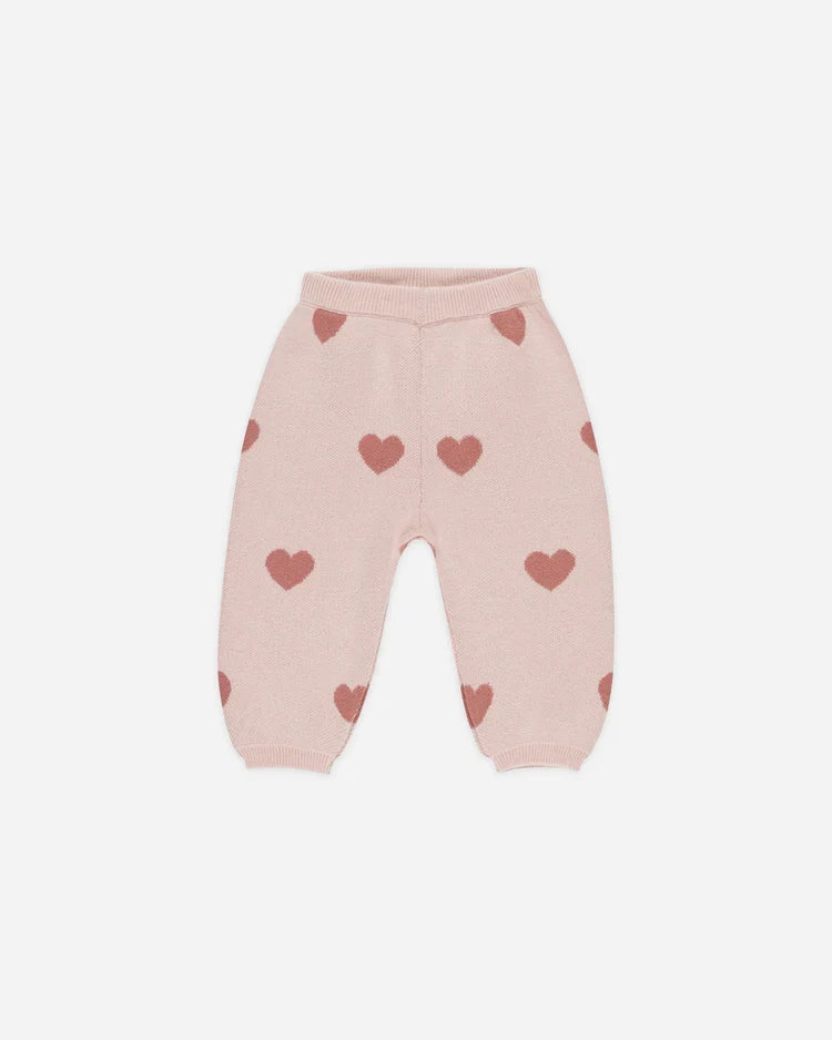 Heart Knit Pants | Quincy Mae | Bubblegum-3