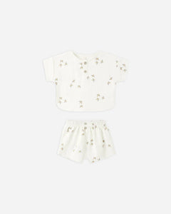 Woven Boxy Top + Short Set | Birds | Quincy Mae-2