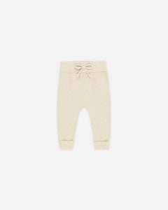 Knit Pant | Heathered Natural | Quincy Mae-1