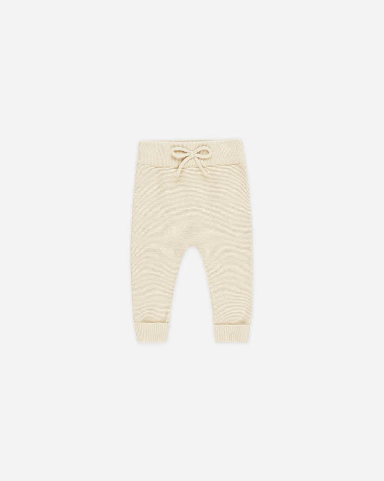Knit Pant | Heathered Natural | Quincy Mae-1