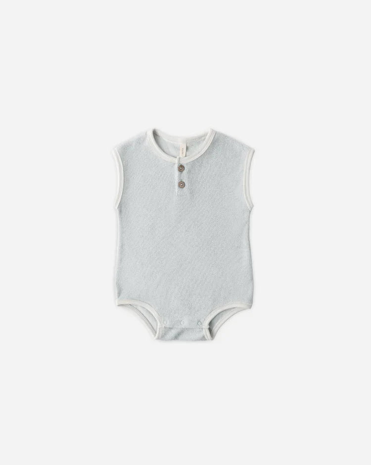 Terry Cloth Romper | Sky | Quincy Mae-1