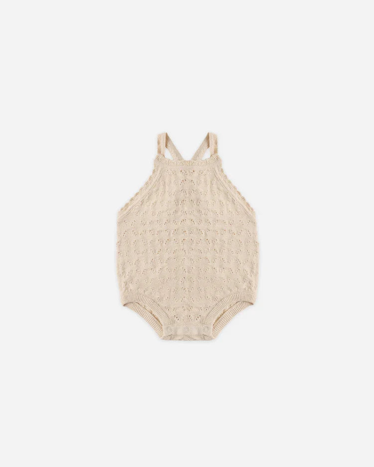 Annie Knit Romper | Ecru | Quincy Mae-2