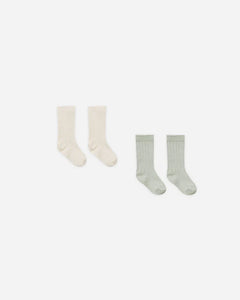Sock Set | Natural, Sage | Quincy Mae-1