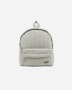Mini Backpack| Sage Gingham | Quincy Mae-3