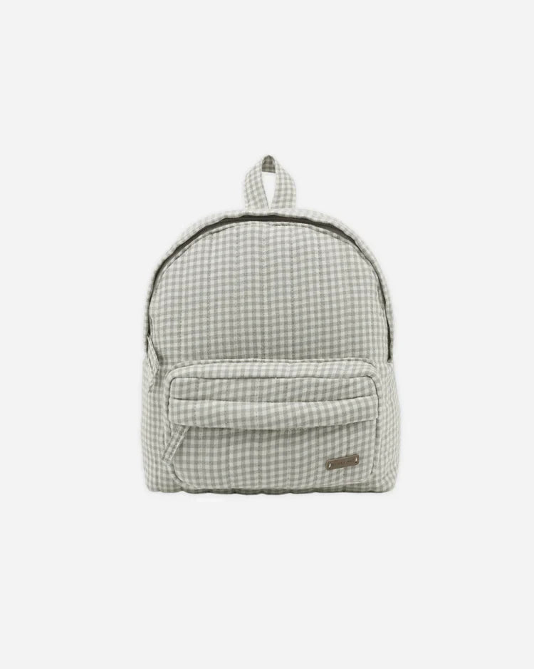 Mini Backpack| Sage Gingham | Quincy Mae-3