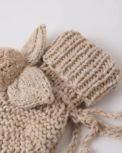 Bunny Knit Booties | Heathered Latte | Quincy Mae-1