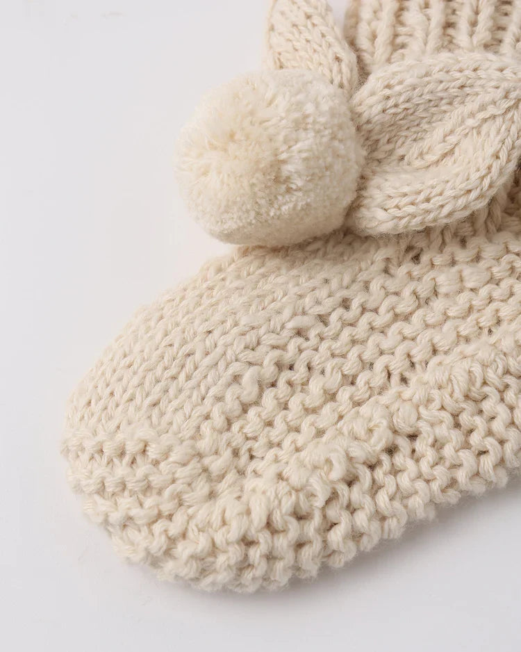 Bunny Knit Booties | Ecru | Quincy Mae-2