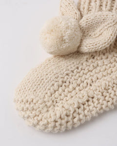 Bunny Knit Booties | Ecru | Quincy Mae-2