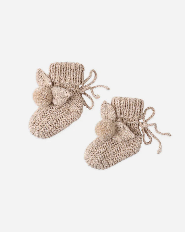 Bunny Knit Booties | Heathered Latte | Quincy Mae-2