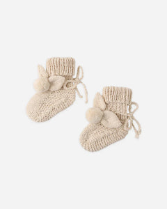 Bunny Knit Booties | Ecru | Quincy Mae-1