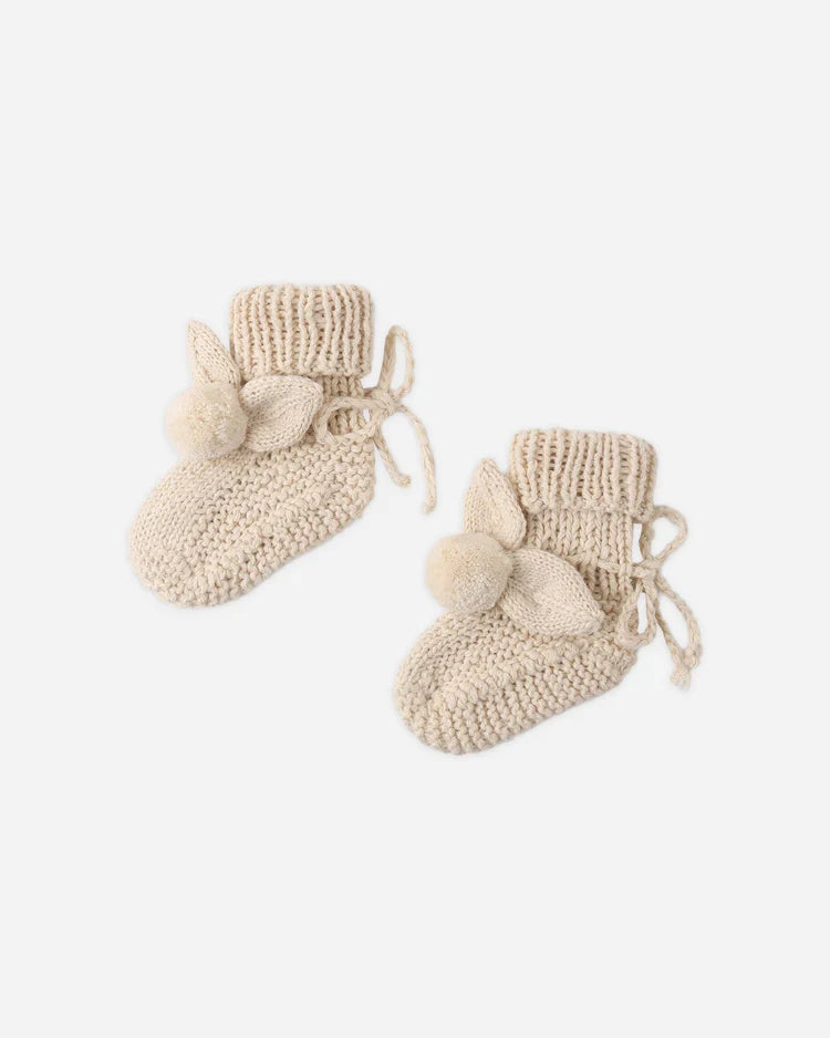 Bunny Knit Booties | Ecru | Quincy Mae-1