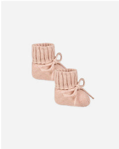Knit Booties | Heathered Rose | Quincy Mae-1