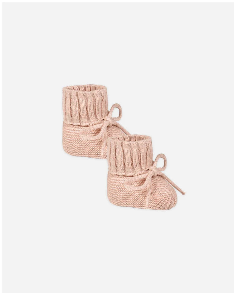 Knit Booties | Heathered Rose | Quincy Mae-1