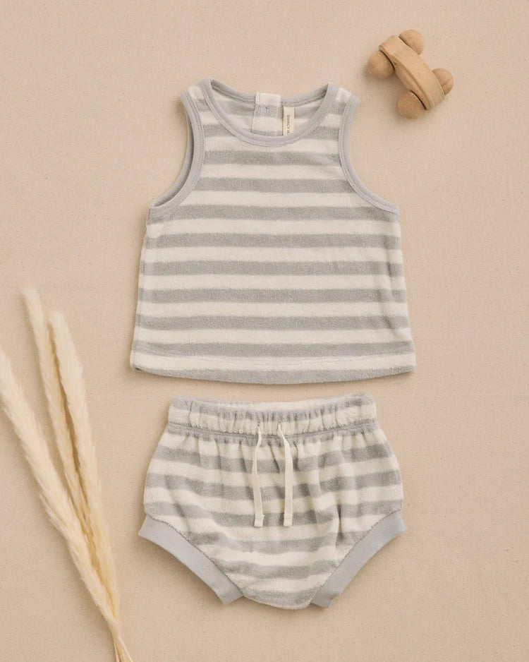 Terry Tank + Short Set | Sky Stripe | Quincy Mae-2