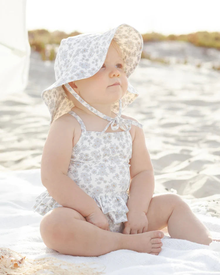 Sun Hat | Blue Floral | Quincy Mae-1