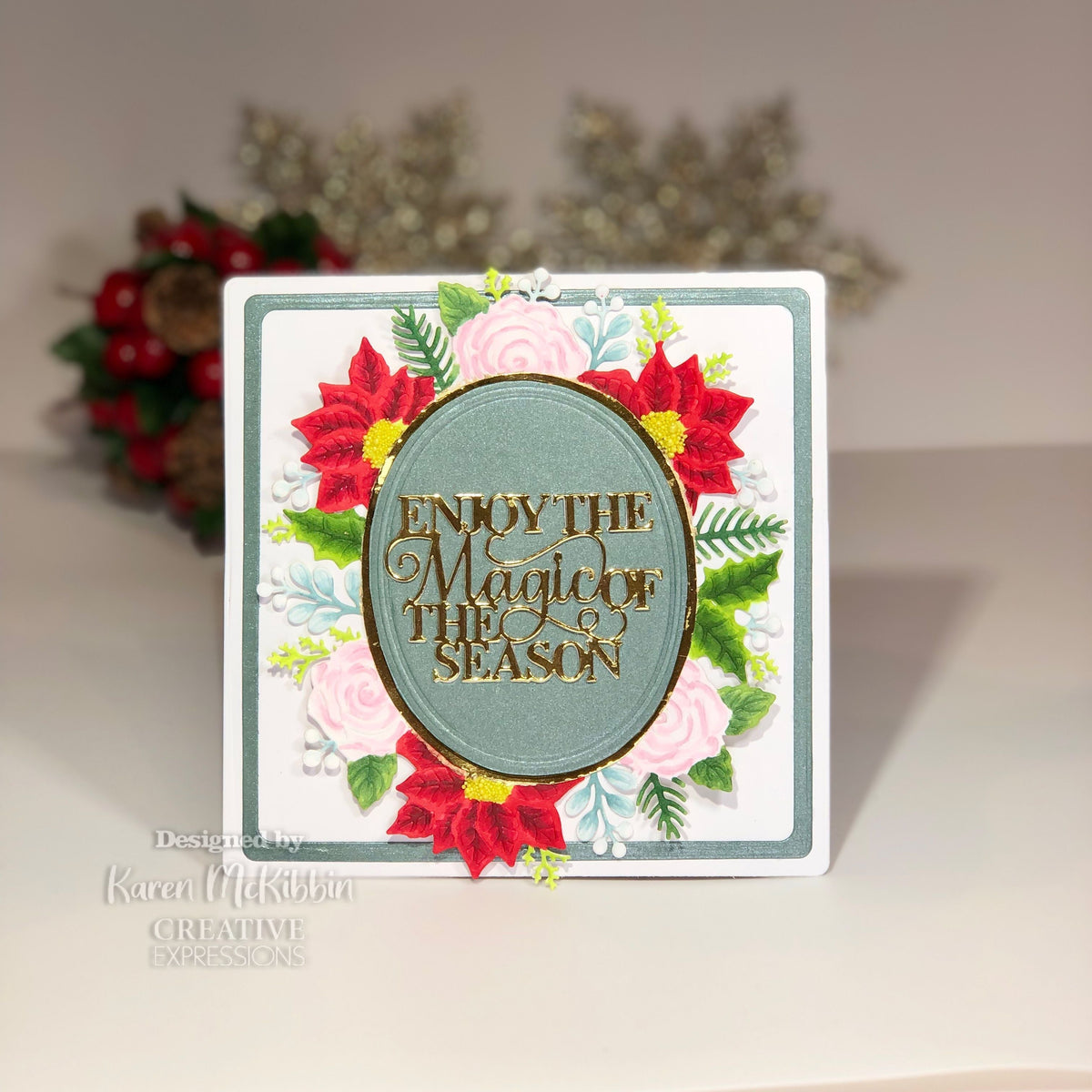 Creative Expressions Sue Wilson Festive Oval Wreath Frame Craft Die-3