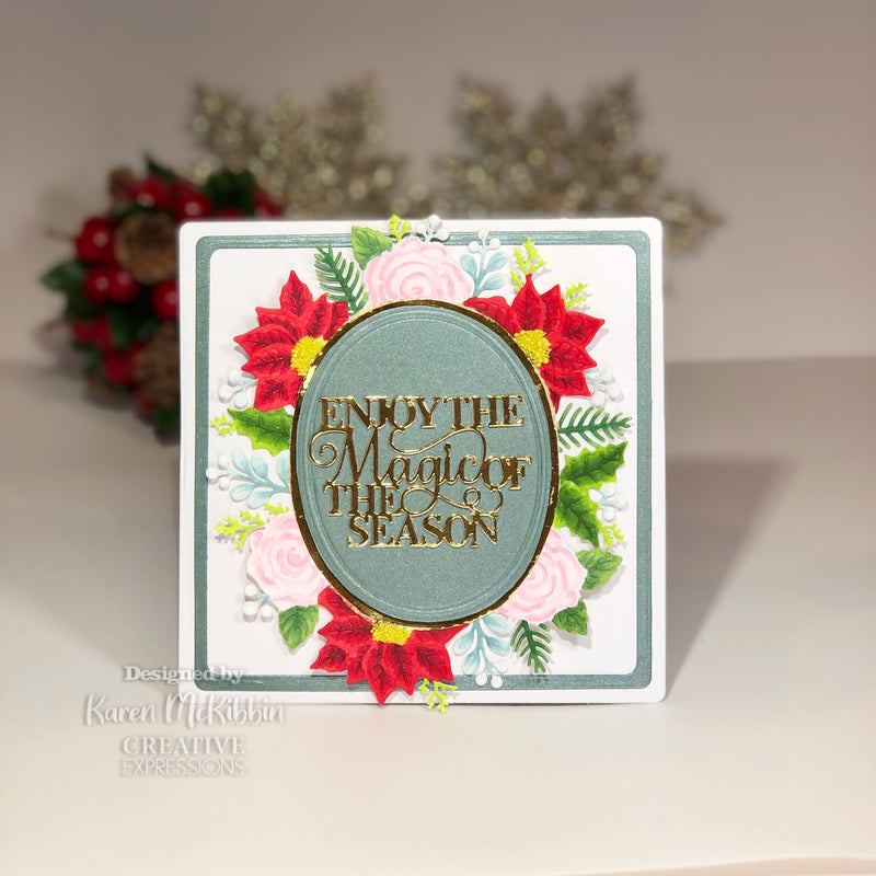 Creative Expressions Sue Wilson Festive Oval Wreath Frame Craft Die-3