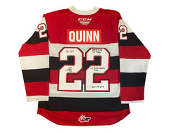 Jack Quinn Autographed Ottawa 67's Home CCM Replica Jersey Multi-Inscribed-1