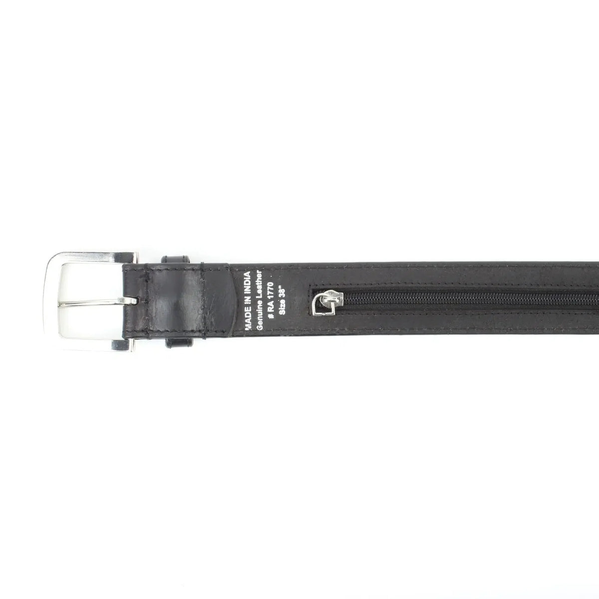 Men’s Buff Grain Leather Travel Belt with Secret Internal Zipper Pocket-5