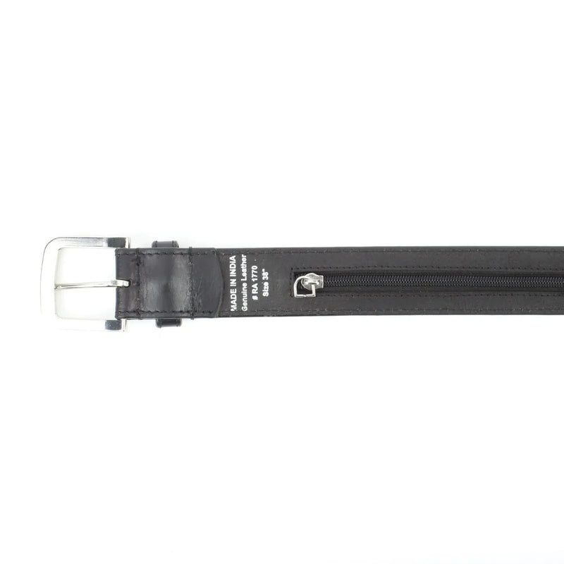 Men’s Buff Grain Leather Travel Belt with Secret Internal Zipper Pocket-5