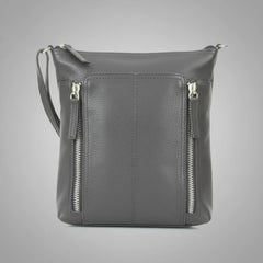 Slim Leather Crossbody. Small Vertical Zip Women’s Bag with Adjustable Strap-3