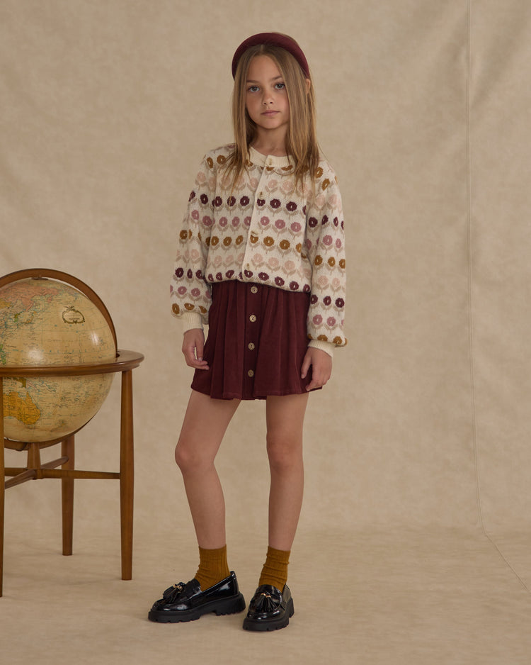 Ribbed Socks | Golden, Burgundy | Rylee & Cru-3