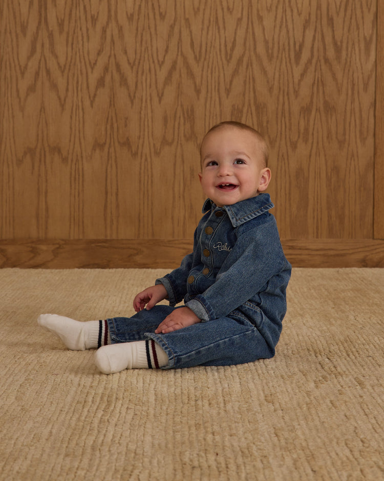 Stripe Socks, 2-pack | Ivory, Navy | Rylee & Cru-4