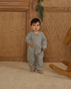 Baby Pajama Romper | Evergreen  Gingham | Rylee & Cru-1