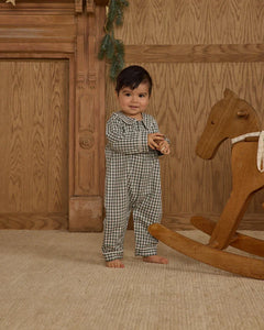 Baby Pajama Romper | Evergreen  Gingham | Rylee & Cru-2