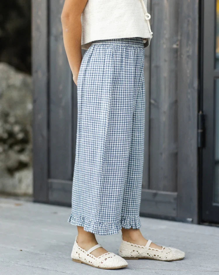 Wide Leg Pant | Marine Gingham | Rylee & Cru-2