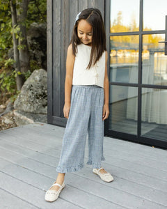 Wide Leg Pant | Marine Gingham | Rylee & Cru-3