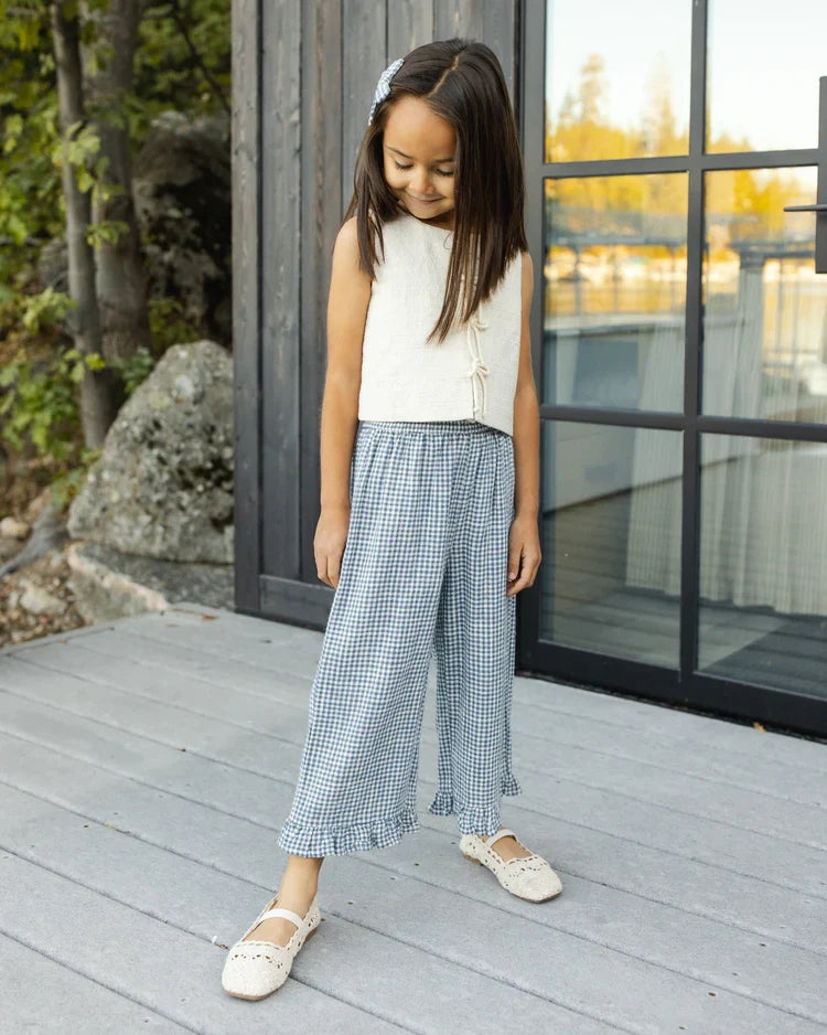 Wide Leg Pant | Marine Gingham | Rylee & Cru-3