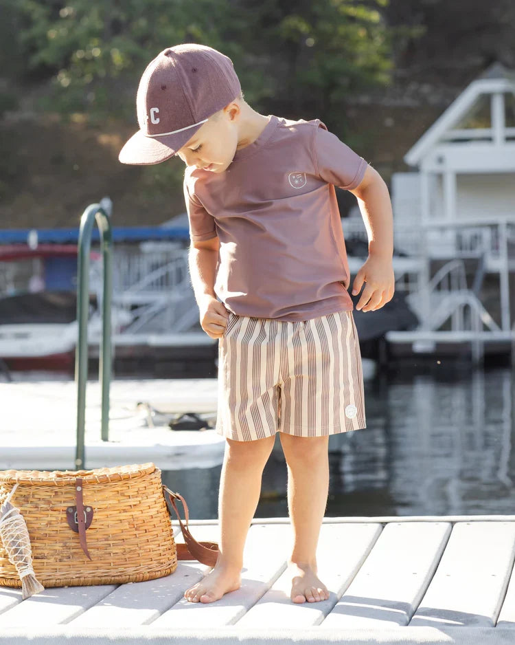 Boardshort | Brown Butterscotch Stripe | Rylee & Cru-1